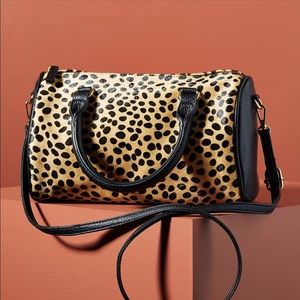 Small Anthropologie Cheetah Tote  W/Shoulder Strap